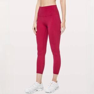 Lululemon Align Pant II 25" in Ruby Red High-Rise Leggings Size 4 EUC Nulu Yoga